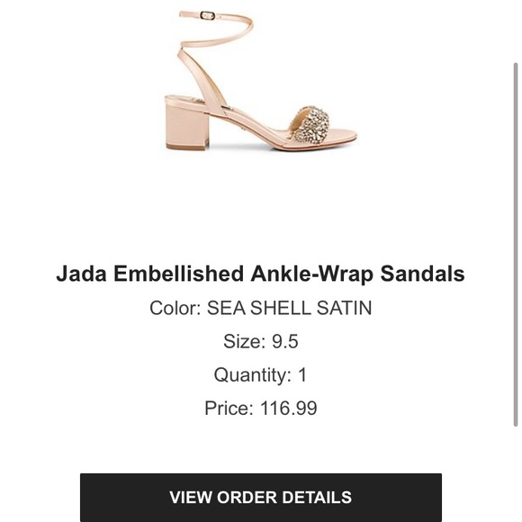 Badgley Mischka Jada Embellished Ankle-Wrap Sandals - Picture 6 of 6